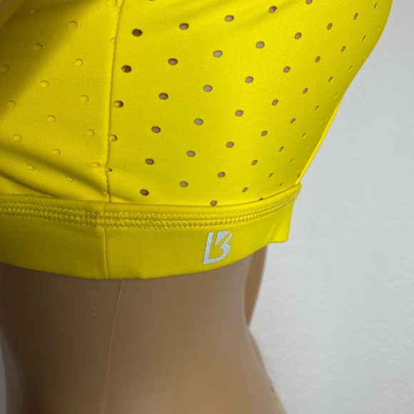 BuffBunny Allure Laser Cut Sports Bra High Impact Size M Removible Padded Yellow - Picture 6 of 9